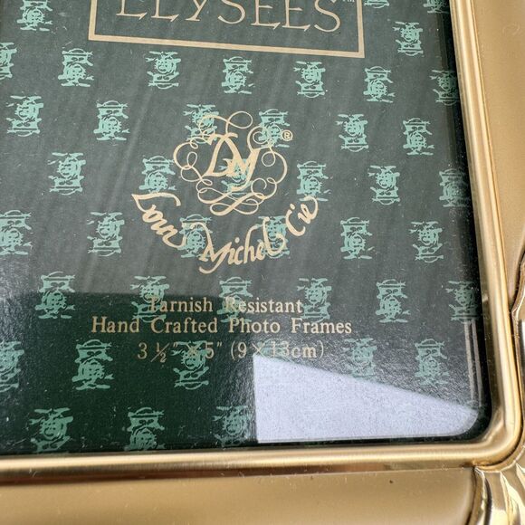 Elysees Hollywood Regency Gold Brass Picture Frame Small Tarnish Resistant Vtg. - Picture 11 of 14